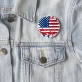 Rote und blaue Wasserfarbe-Spritzer-Amerikanische Button (Beispiel)
