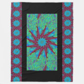 Rote und blaue Wildblume Fleecedecke (Vorderseite)