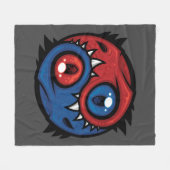 Rote und blaue Yin-Yang-Drachen Fleecedecke (Vorderseite (Horizontal))