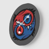 Rote und blaue Yin-Yang-Drachen Große Wanduhr (Winkel)