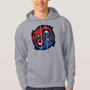 Rote und blaue Yin-Yang-Drachen Hoodie