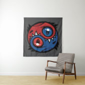 Rote und blaue Yin-Yang-Drachen Wandteppich (Beispiel)