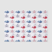 Rote und Blauwale und Anker Seidenpapier (Vorderseite)