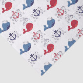 Rote und Blauwale und Anker Seidenpapier (Ausschnitt)