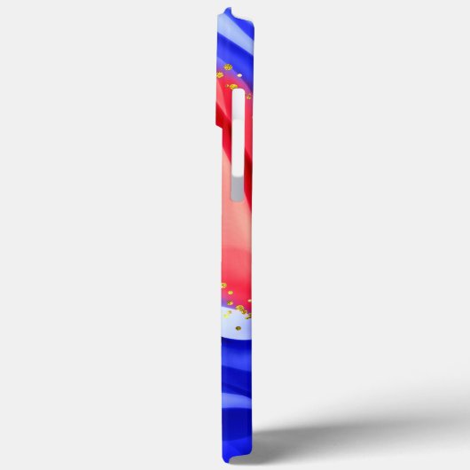 Rote und Blauwellen Case-Mate iPhone Hülle (Rückseite / Links)