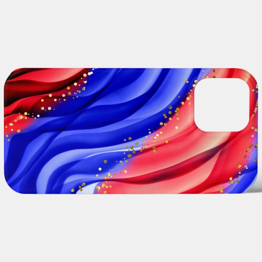 Rote und Blauwellen Case-Mate iPhone Hülle (Rückseite (Horizontal))