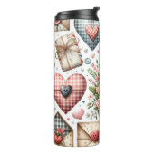 ROTE UND BLUE PATCHWORK VALENTINE HERZEN & LIEBE N THERMOSBECHER (Nach links gedreht)