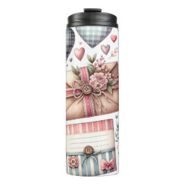 ROTE UND BLUE PATCHWORK VALENTINE HERZEN & LIEBE N THERMOSBECHER