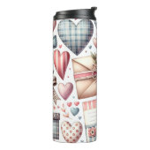 ROTE UND BLUE PATCHWORK VALENTINE HERZEN & LIEBE N THERMOSBECHER (Nach links gedreht)