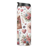 ROTE UND BLUE PATCHWORK VALENTINE HERZEN & LIEBE N THERMOSBECHER (Nach rechts gedreht)