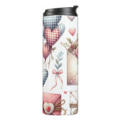 ROTE UND BLUE PATCHWORK VALENTINE HERZEN & LIEBE N THERMOSBECHER (Nach links gedreht)