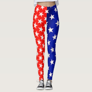 Rote und Blue-Star-Leggings Leggings