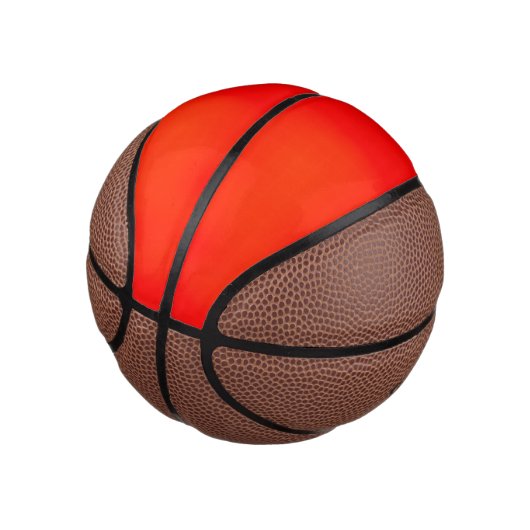 Rote und braune Basketball mit schwarzen Nähten (angewinkelt)
