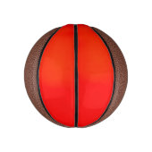 Rote und braune Basketball mit schwarzen Nähten (Vertikal)