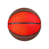 Rote und braune Basketball mit schwarzen Nähten (Vorderseite)