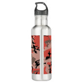 Rote und braune Camouflage, Militär, Armee Edelstahlflasche (Rückseite)