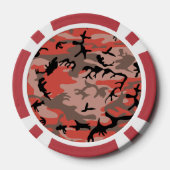 Rote und braune Camouflage, Militär, Armee Pokerchips (Rückseite)