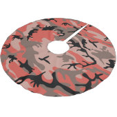 Rote und braune Camouflage, Militär, Armee Polyester Weihnachtsbaumdecke (Schrägansicht)