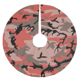 Rote und braune Camouflage, Militär, Armee Polyester Weihnachtsbaumdecke