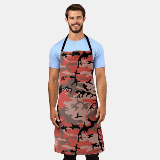 Rote und braune Camouflage, Militär, Armee Schürze (Getragen)