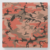 Rote und braune Camouflage, Militär, Armee Steinuntersetzer (Vorderseite)