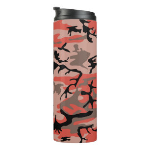 Rote und braune Camouflage, Militär, Armee Thermosbecher