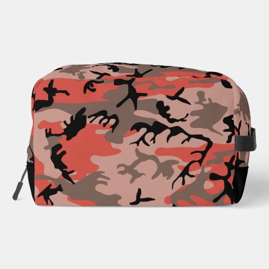 Rote und braune Camouflage, Militär, Armee Waschbeutel (Rückseite)