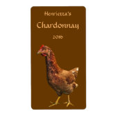 Rote und braune Hühnerweinetiketten (Vorne)