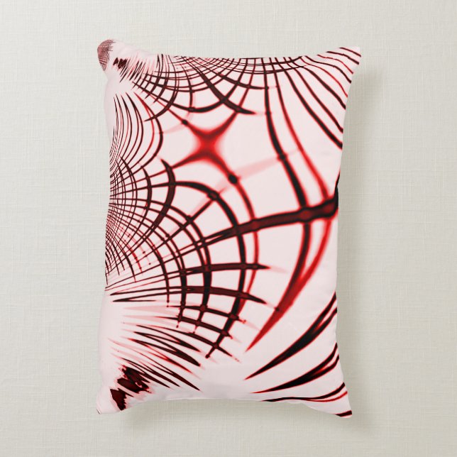 Rote und braune Kurven auf hellem Hintergrund Dekokissen (Rückseite(Vertikal))