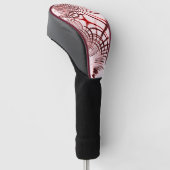 Rote und braune Kurven auf hellem Hintergrund Golf Headcover (angewinkelt)