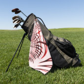 Rote und braune Kurven auf hellem Hintergrund Golfhandtuch (Gras)