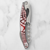 Rote und braune Kurven auf hellem Hintergrund Kellnermesser (Rückseite)