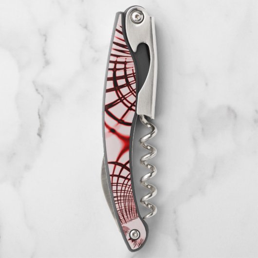 Rote und braune Kurven auf hellem Hintergrund Kellnermesser (Rückseite)