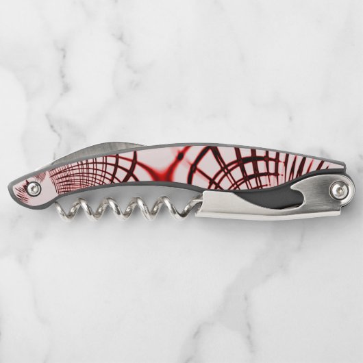 Rote und braune Kurven auf hellem Hintergrund Kellnermesser (Rückseite)