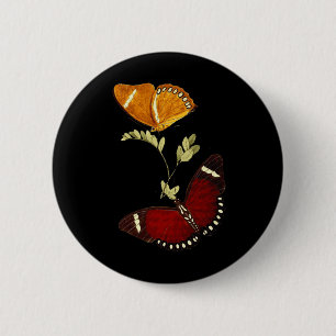 Rote und braune Monarchen-Schmetterlinge - detaill Button