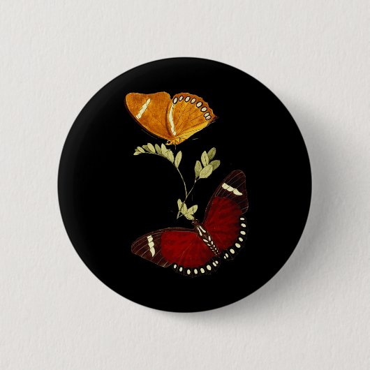 Rote und braune Monarchen-Schmetterlinge - detaill Button (Vorderseite)