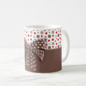 Rote und Cappuccino Polka Dots and Chocolate Ribbo Kaffeetasse (VorderseiteRechts)