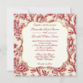 Rote und Creme Tulips französische Dekoration Einladung (Vorderseite)