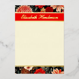 Rote und cremefarbene Hintergrundbeläge Folieneinladung