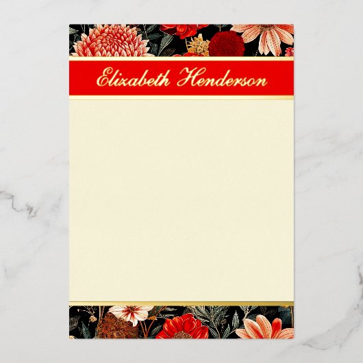 Rote und cremefarbene Hintergrundbeläge Folieneinladung (Vorderseite)