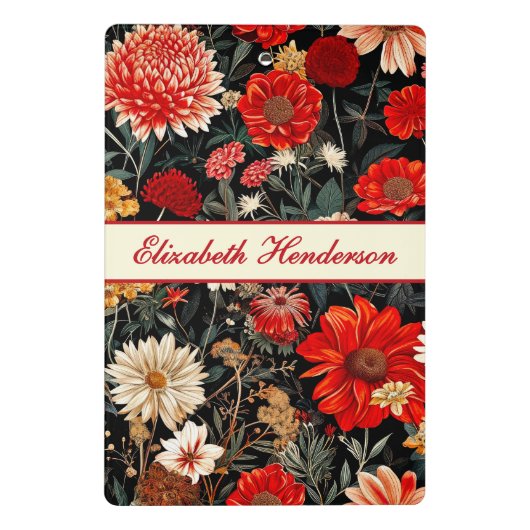 Rote und cremefarbene Mini-Zwischenablage Mini Klemmbrett (Rückseite)