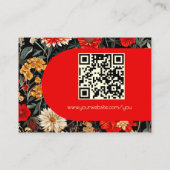 Rote und dunkle, blühende und mächtige Rufkarte Telefonnummerkarte (Rückseite)