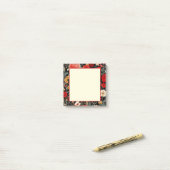 Rote und dunkle Blütenblätter 3x3 - Anmerkungen Post-it Klebezettel (Auf Schreibtisch)