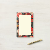 Rote und dunkle Blütenblätter 4x6 - Anmerkungen Post-it Klebezettel (Auf Schreibtisch)