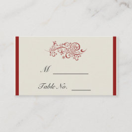 Rote und Elfenbein Filigree Vintage Hochzeiten Pla Platzkarte