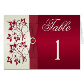Rote und Elfenbeinflora-Tischnummer (Vorderseite (Horizontal))