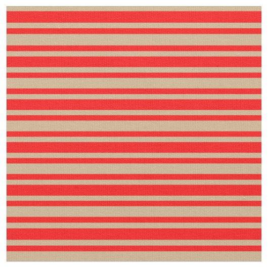 Rote und farbige Linien von Tan Stoff (Nahaufnahme)