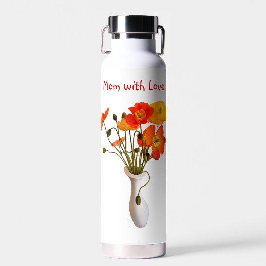 Rote und frisch gefärbte Poppione Wasser Flasche (Vorne)