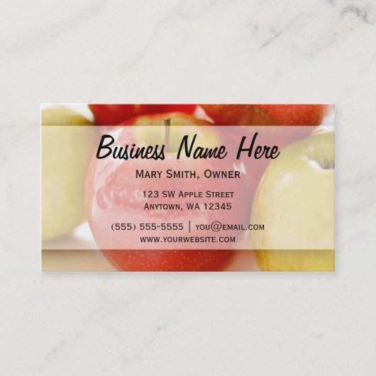 Rote und gelbe Äpfel Visitenkarte (Vorderseite)
