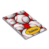 Rote und gelbe Baseballmuster Notizblock (Rechte Seite)